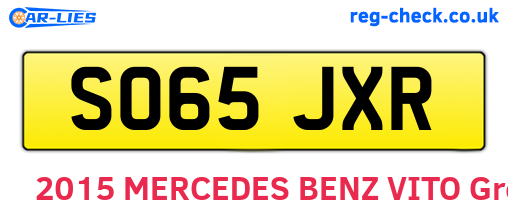 SO65JXR are the vehicle registration plates.