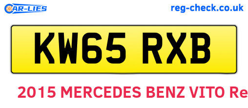 KW65RXB are the vehicle registration plates.