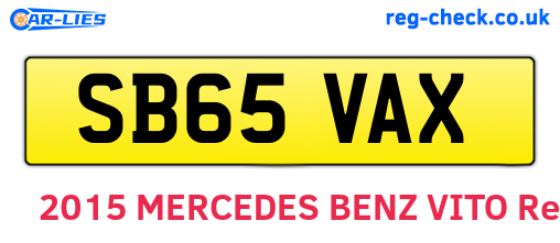 SB65VAX are the vehicle registration plates.