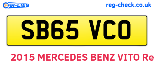 SB65VCO are the vehicle registration plates.