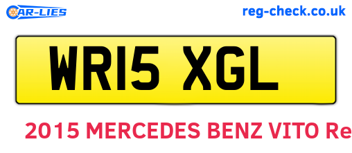 WR15XGL are the vehicle registration plates.