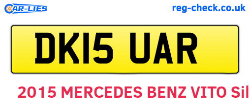 DK15UAR are the vehicle registration plates.