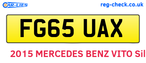 FG65UAX are the vehicle registration plates.