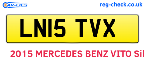 LN15TVX are the vehicle registration plates.