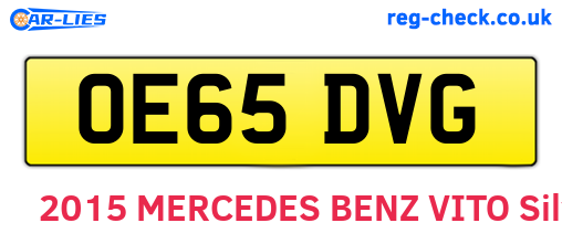 OE65DVG are the vehicle registration plates.