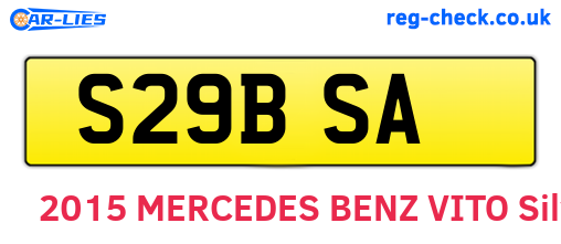 S29BSA are the vehicle registration plates.
