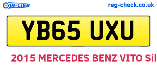 YB65UXU are the vehicle registration plates.