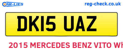 DK15UAZ are the vehicle registration plates.