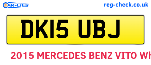 DK15UBJ are the vehicle registration plates.
