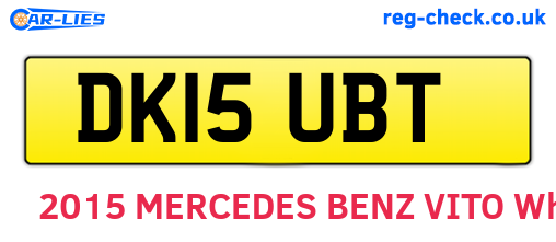 DK15UBT are the vehicle registration plates.