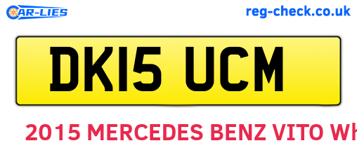 DK15UCM are the vehicle registration plates.