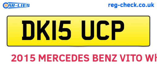 DK15UCP are the vehicle registration plates.
