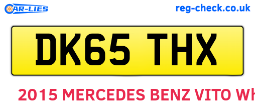 DK65THX are the vehicle registration plates.