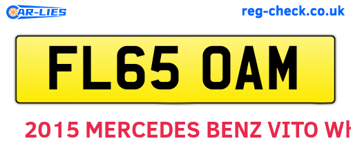 FL65OAM are the vehicle registration plates.