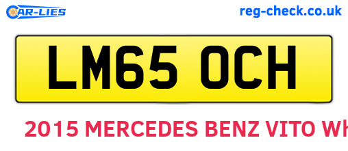 LM65OCH are the vehicle registration plates.
