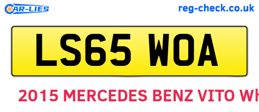 LS65WOA are the vehicle registration plates.