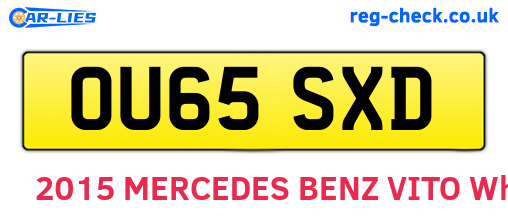 OU65SXD are the vehicle registration plates.
