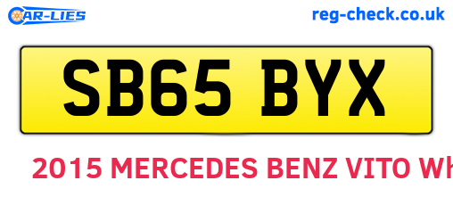 SB65BYX are the vehicle registration plates.