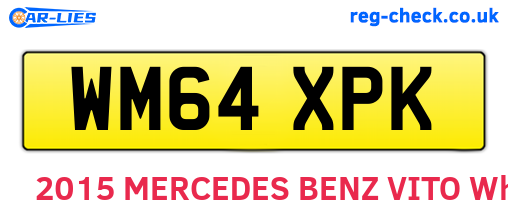 WM64XPK are the vehicle registration plates.