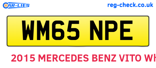 WM65NPE are the vehicle registration plates.
