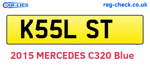 K55LST are the vehicle registration plates.