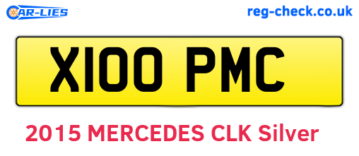 X100PMC are the vehicle registration plates.