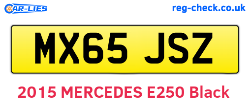 MX65JSZ are the vehicle registration plates.