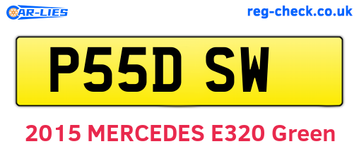 P55DSW are the vehicle registration plates.