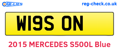 W19SON are the vehicle registration plates.