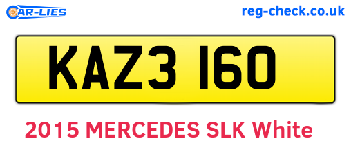 KAZ3160 are the vehicle registration plates.