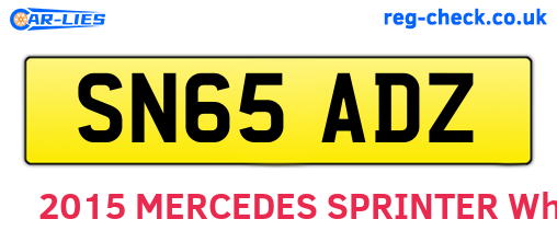 SN65ADZ are the vehicle registration plates.