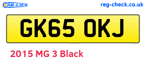 GK65OKJ are the vehicle registration plates.