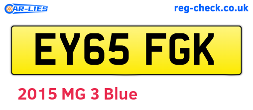 EY65FGK are the vehicle registration plates.