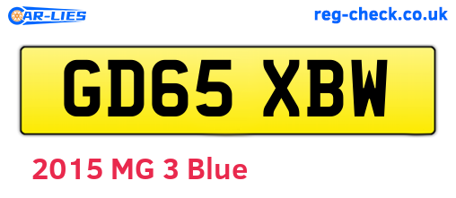 GD65XBW are the vehicle registration plates.