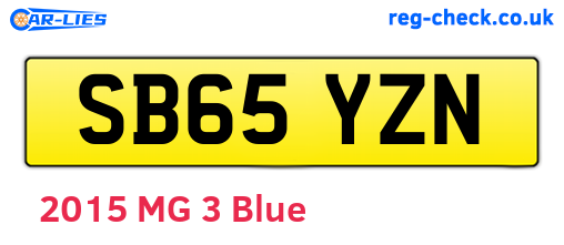 SB65YZN are the vehicle registration plates.