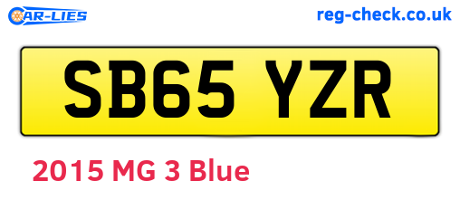SB65YZR are the vehicle registration plates.