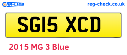 SG15XCD are the vehicle registration plates.