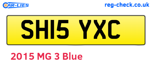 SH15YXC are the vehicle registration plates.