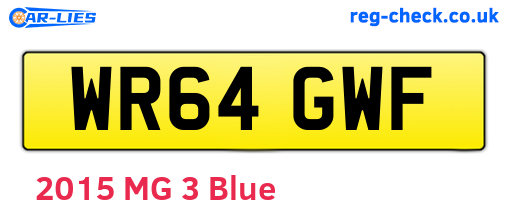 WR64GWF are the vehicle registration plates.