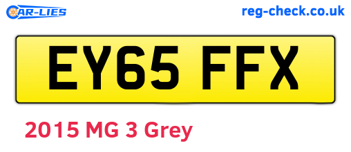 EY65FFX are the vehicle registration plates.