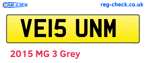 VE15UNM are the vehicle registration plates.