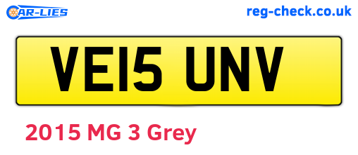 VE15UNV are the vehicle registration plates.