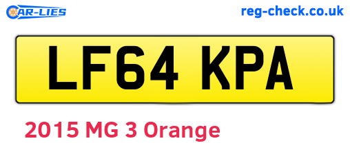 LF64KPA are the vehicle registration plates.