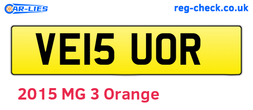 VE15UOR are the vehicle registration plates.