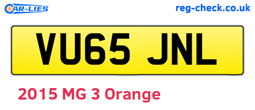 VU65JNL are the vehicle registration plates.