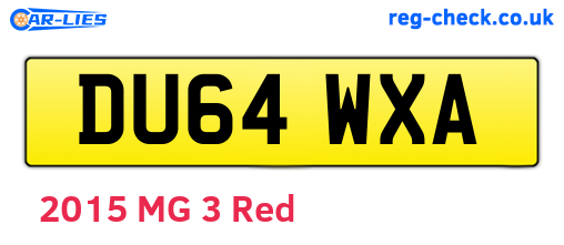 DU64WXA are the vehicle registration plates.