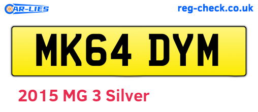 MK64DYM are the vehicle registration plates.