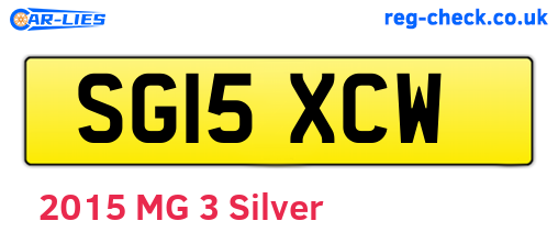 SG15XCW are the vehicle registration plates.