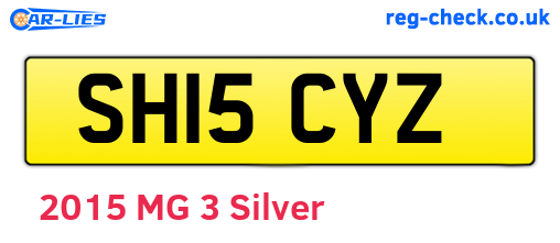 SH15CYZ are the vehicle registration plates.