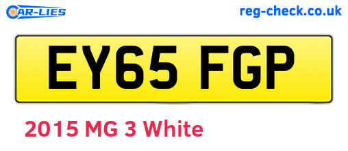 EY65FGP are the vehicle registration plates.